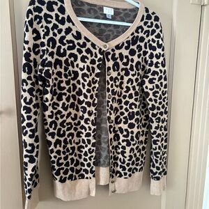 a.n.a Black and Tan Leopard Print Cardigan